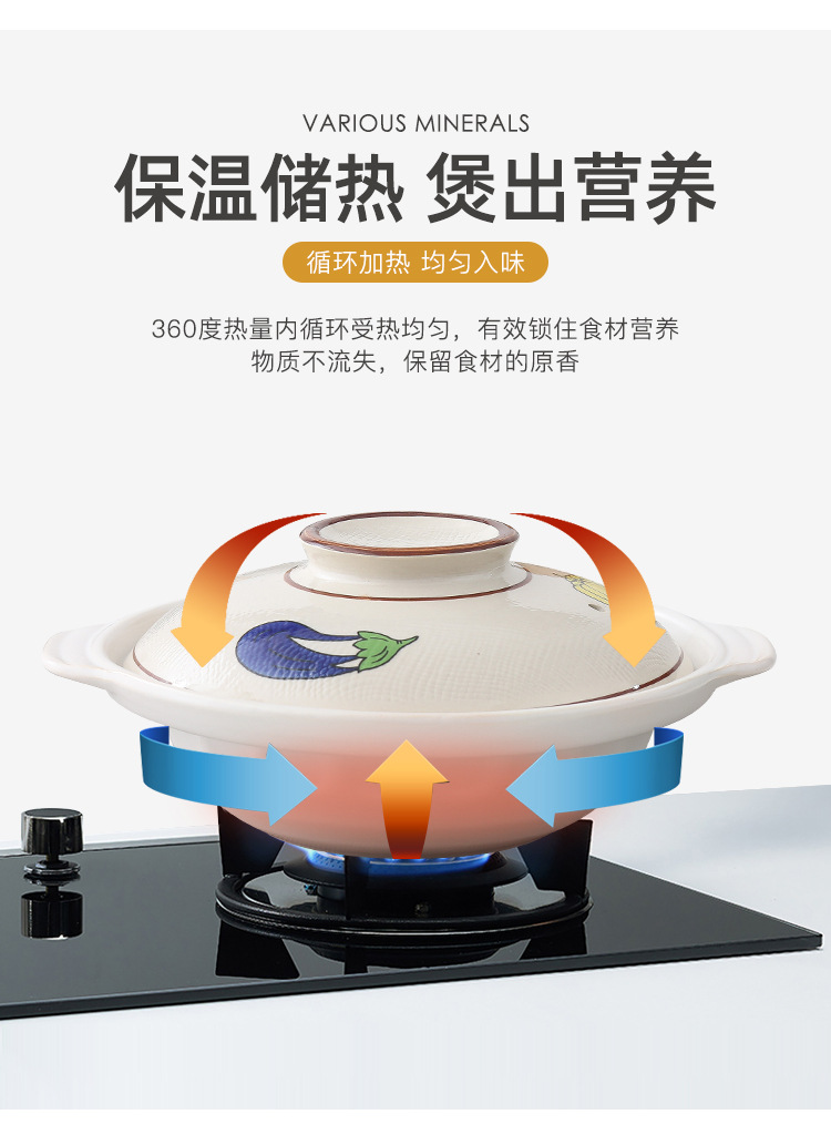 厂家批发日式浅煲浅锅黑白明火不裂小砂锅商用家用酒楼饭店适用详情10