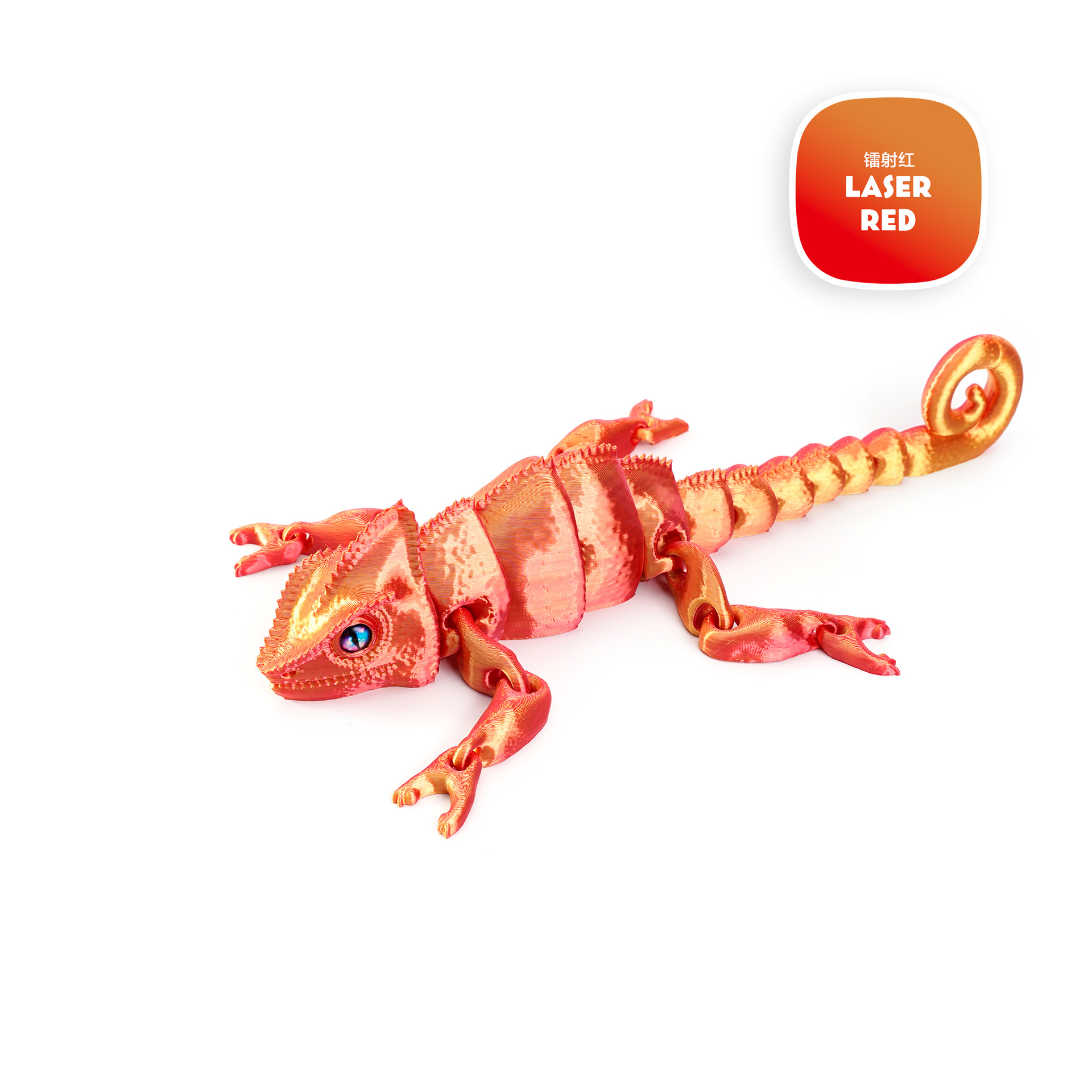 3D printed cross-border best-selling chameleon animal figurines, cute and adorable pets, movable one-piece joint design pic 6