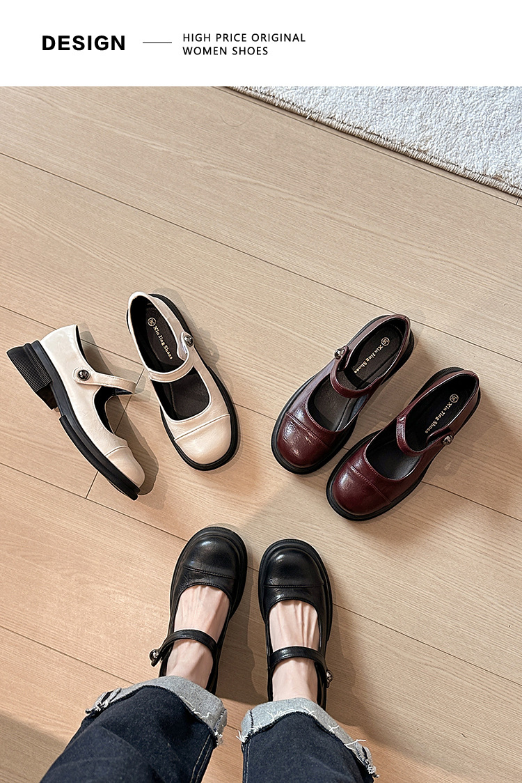 Q1-36法式复古厚底玛丽珍单鞋乐福鞋秋冬小众高级感小皮鞋女鞋黑详情17