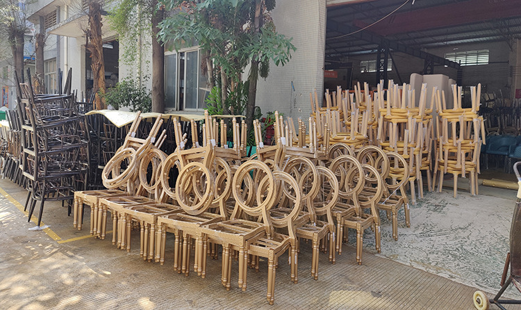 Star Outdoor wedding chairs, lawn wedding hotel cross-wood grain chairs, banquet soft packaging, event conference, restaurant backrest chairs pic 17