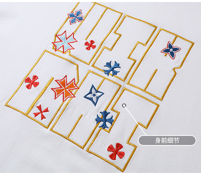 Original workmanship [230g cotton combed tightly] Short-sleeved T-shirt for women, a new style of loose Chinese fashion embroidery in summer pic 15