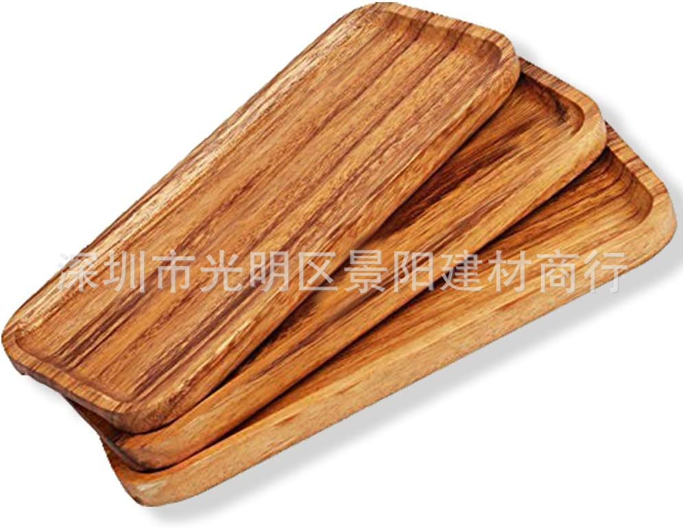 Japanese-style acacia wooden tray, rectangular dinner plate, heat-insulating solid wood grain plate, oval breadboard, teacup plate manufacturer pic 6
