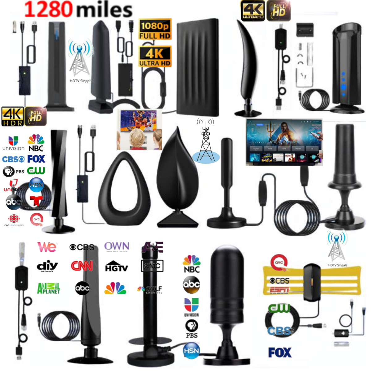 Cross-border bestseller TV antenna UHF/VHF indoor high-definition digital terrestrial wave DVB-T2 antenna receiver pic 5