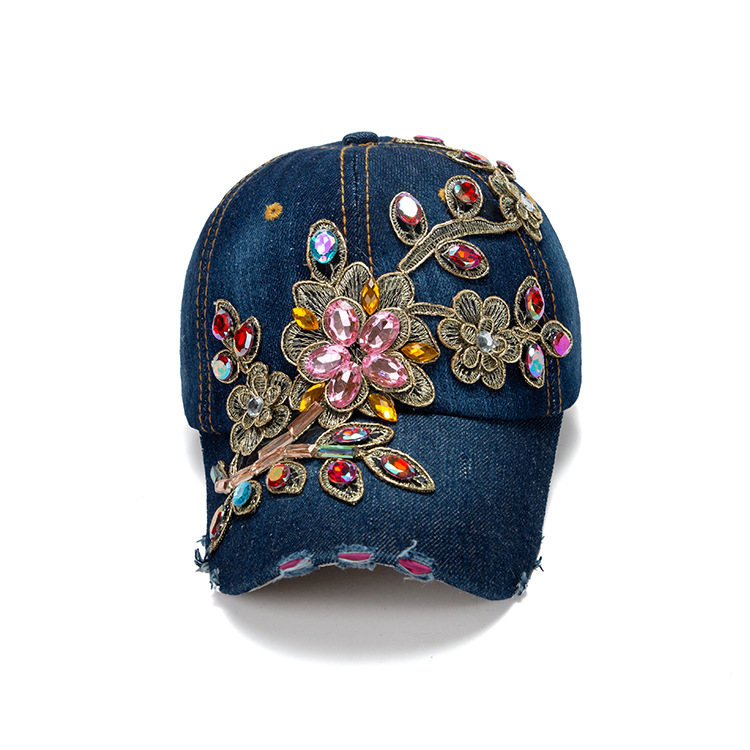2022 Cotton hats for women, hand-stitched with diamonds, golden edges, louvers, baseball caps, outdoor casual baseball caps for children pic 11