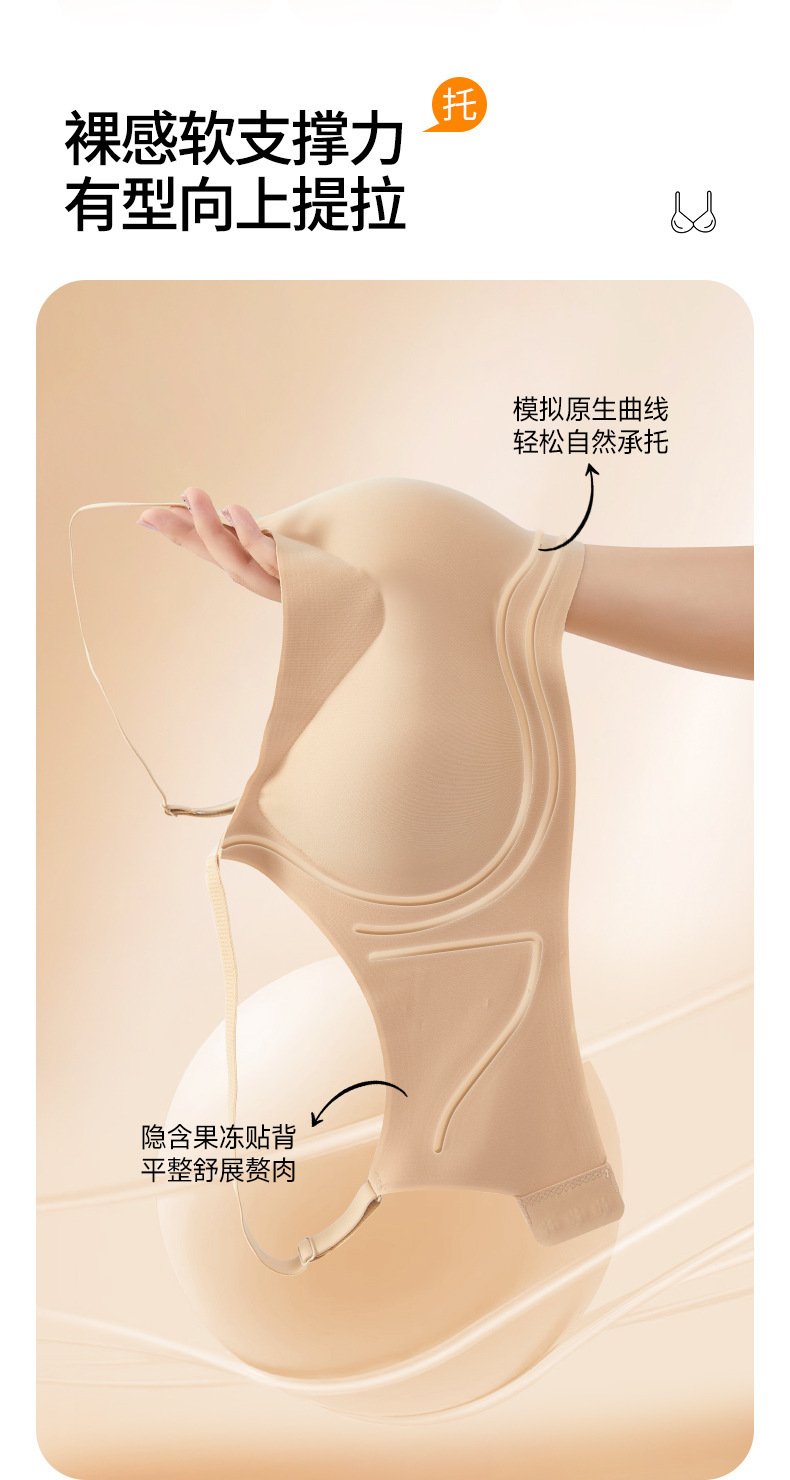 小胸显大漫画胸外扩粉底液内衣女聚拢透气裸感舒适隐形无钢圈文胸详情8