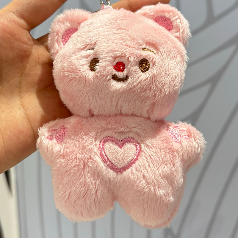 网红卡通黄油小熊毛绒玩具公仔儿童学生包包钥匙扣娃娃小玩偶挂件详情17