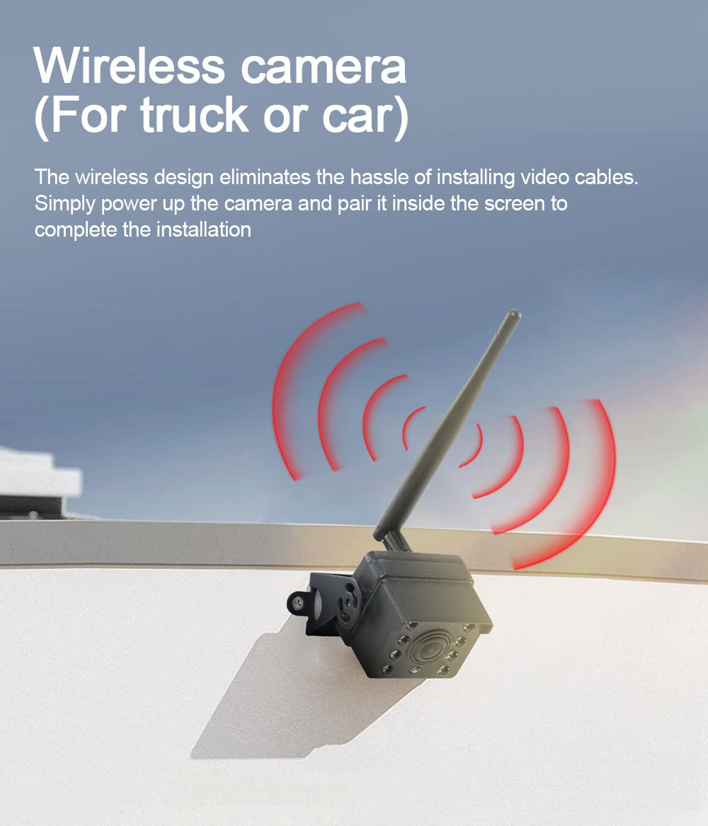 The 5-inch universal display screen for small cars is equipped with a built-in digital wireless high-definition 150° rearview reversing camera image system pic 8