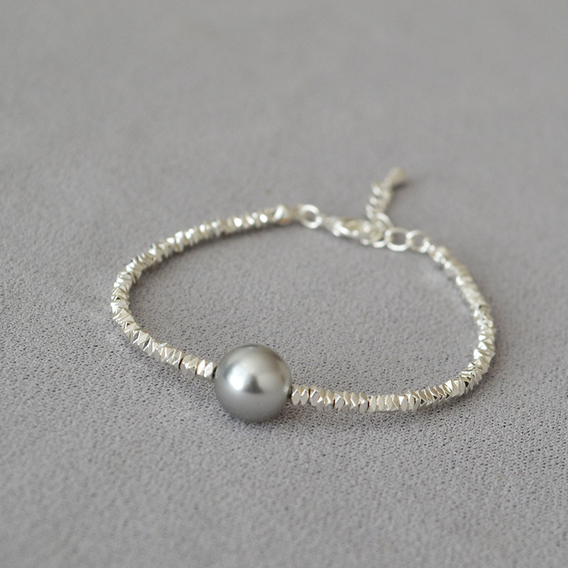 小红书网红款日韩小众轻奢质感不规则闪耀碎银子珍珠简约气质手链详情11