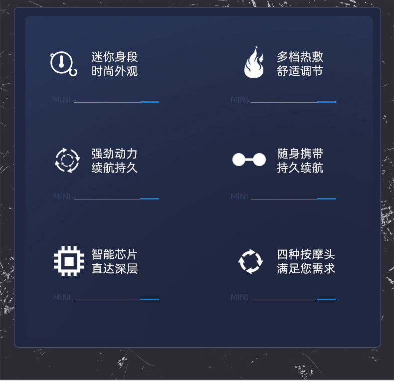 亚马逊跨境新款电动热敷筋膜枪震动肌肉放松按摩器便携健身按摩枪详情23
