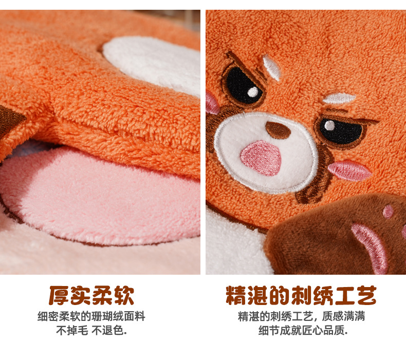 新品可爱卡通挂式擦手巾吸水速干抹手巾珊瑚绒儿童小毛巾伴手礼详情5