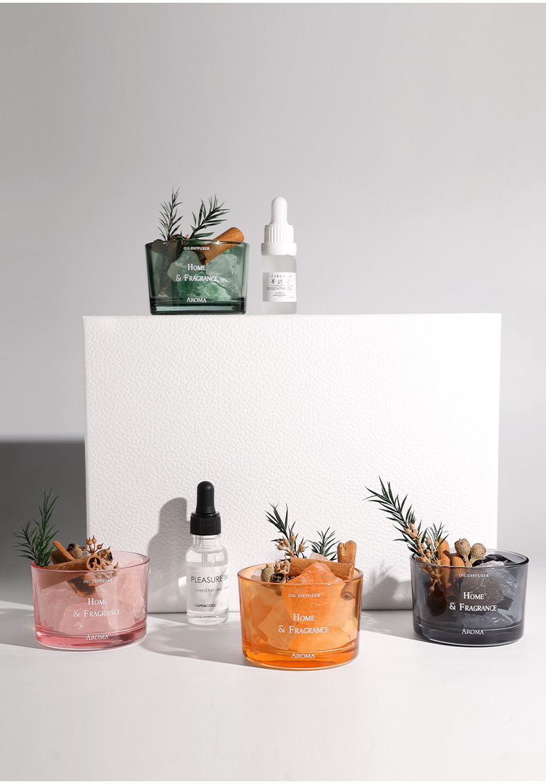 Diffuser stone aromatherapy, flameless aromatherapy essential oil, home bedroom fragrance crystal stone ornament, niche high-end dried flower souvenir pic 31