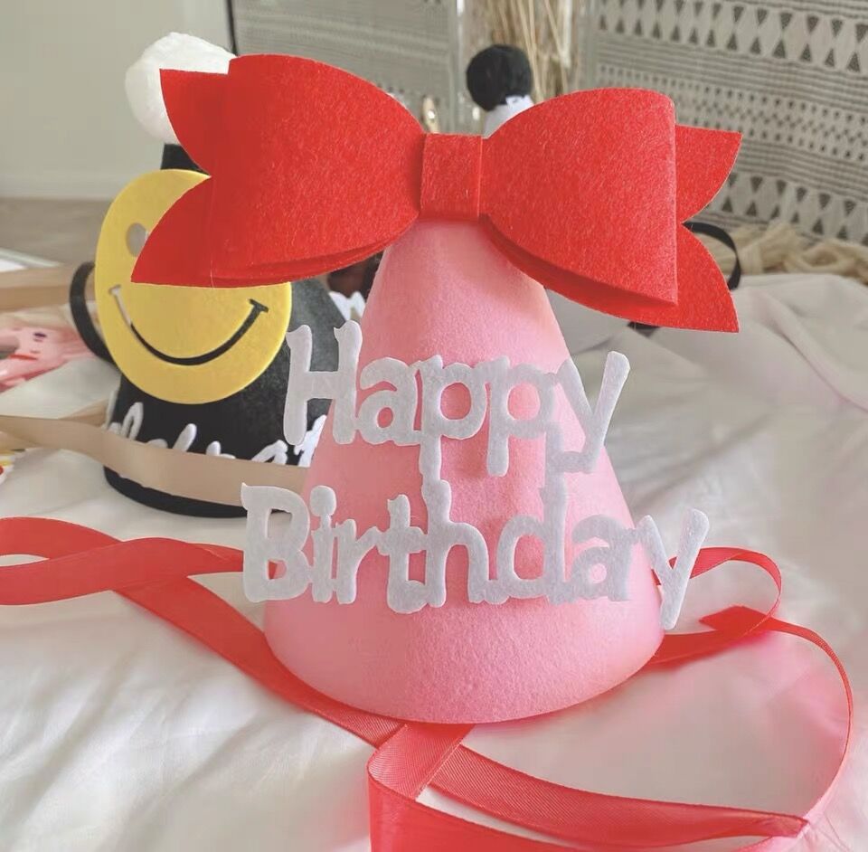 韩国ins风宝宝周岁生日无纺布毛毡帽子 周岁生日装饰布置生日帽子详情15