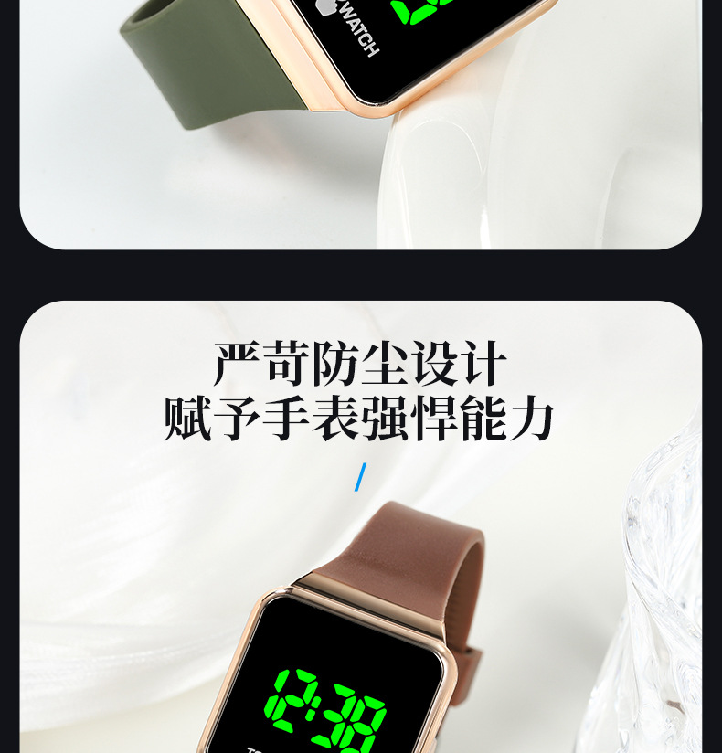 New in-stock wholesale cool electroplated LED square electronic watch, fashionable outdoor touch couple watch for primary and secondary school students pic 4