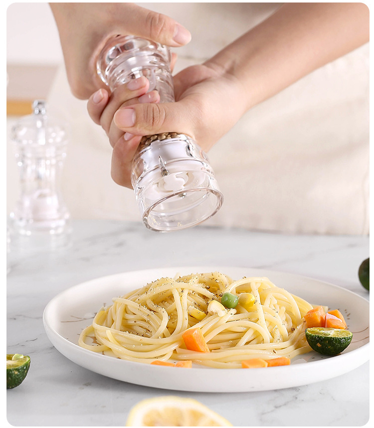 手动亚克力研磨器黑胡花椒香料磨多用调味瓶厨房工具海盐研磨器详情8