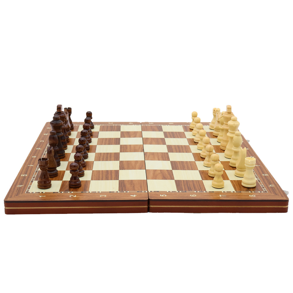 New wooden magnetic chess 3-in-1 set Portable foldable puzzle and competitive board game toy for direct sale pic 8