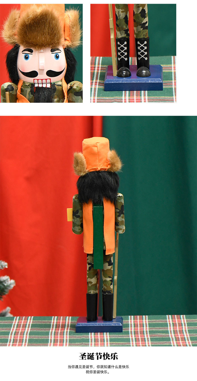 New product in stock: 38CM orange coat nutcracker Christmas ornament, professional series pic 4