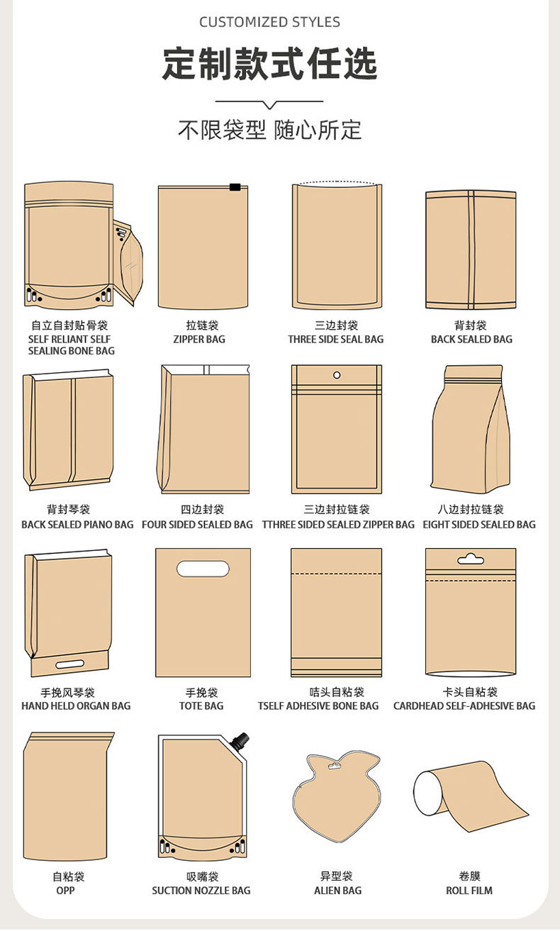 Customize various styles of spout bags, gift bags, wine bottle bags, clothing packaging bags and eco-friendly plastic bags pic 8