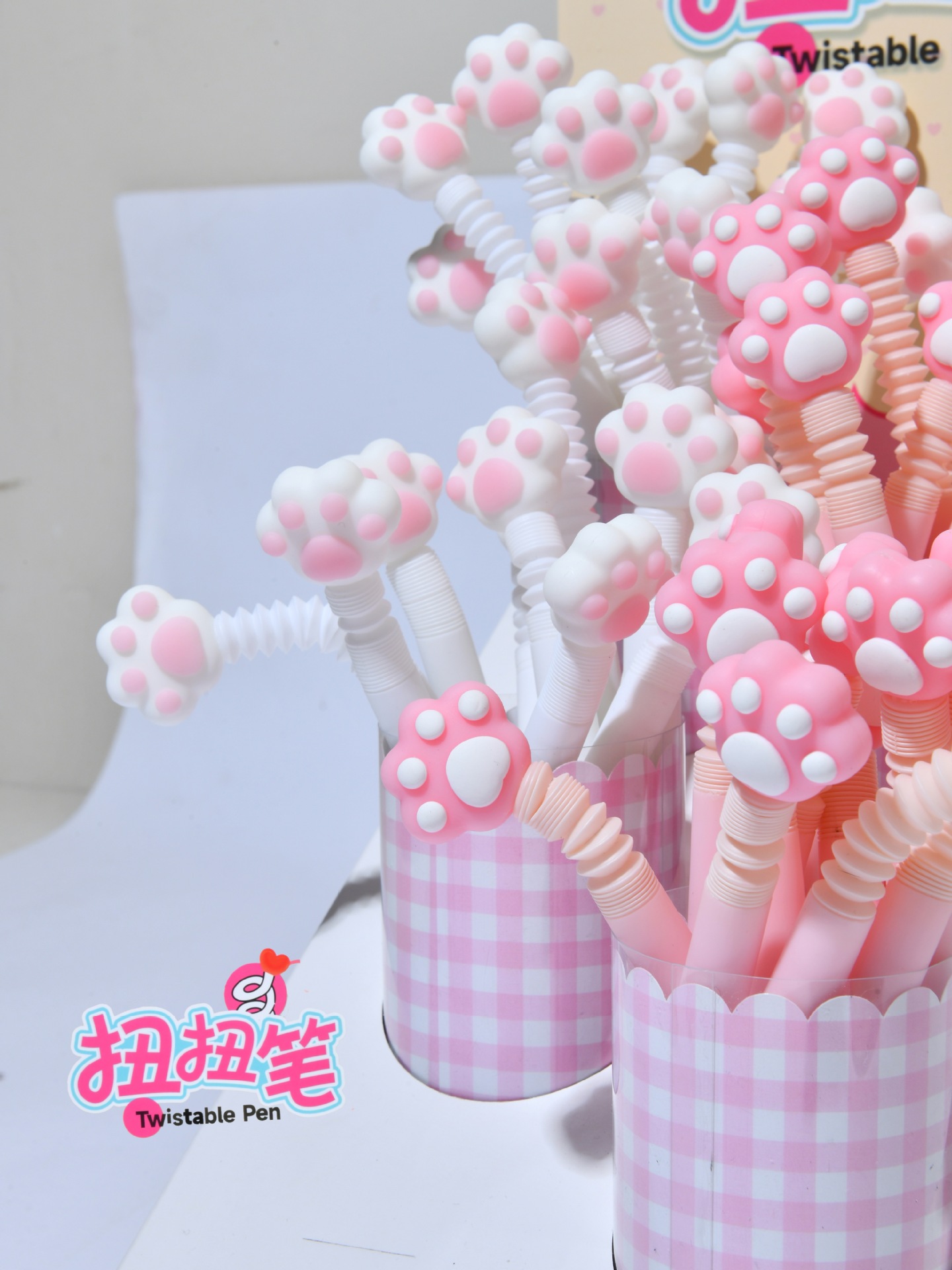 新品花朵扭扭中性笔小学生解压高颜值创意文具签字笔毛线花工艺品礼品详情13