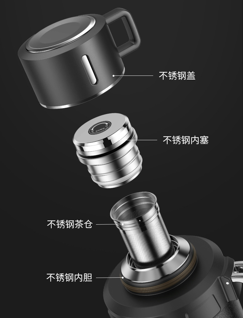 ♤新品316不锈钢保温杯男全钢保温壶大容量车载户外旅行家用登山详情21