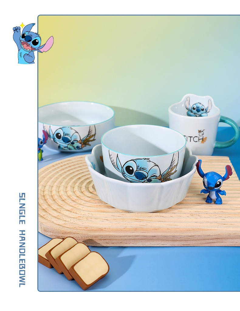 Stilzi Ceramic Tableware Set, cartoon handle bowl, ceramic salad bowl, cute rice bowl, personalized bowl and chopsticks gift box set pic 20