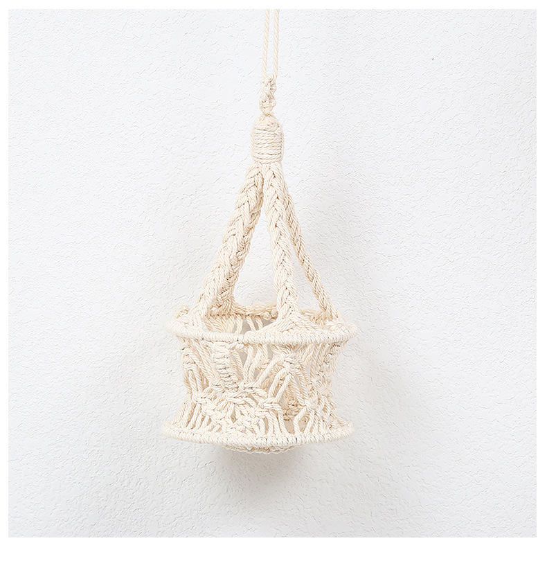 亚马逊手工编织植物吊篮园艺悬挂花盆网兜家居绿化水果收纳挂毯壁毯详情8