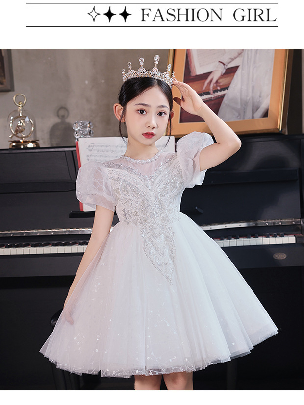 女童礼服轻奢小众高端洋气儿童钢琴走秀表演服女孩生日主持蓬蓬裙详情11