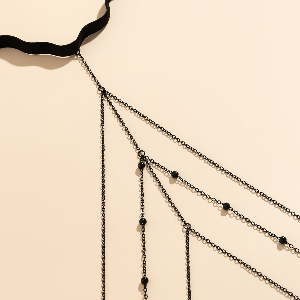 欧美跨境饰品性感链条金属腿环休闲身体链弹力带流苏辣妹大腿链详情31