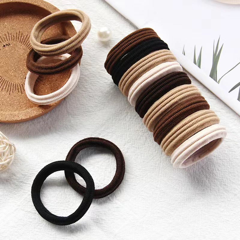 Simple and high-elasticity Korean-style seamless hair tie, durable leather band for women, hair tie, high ponytail leather cover and headwear pic 2