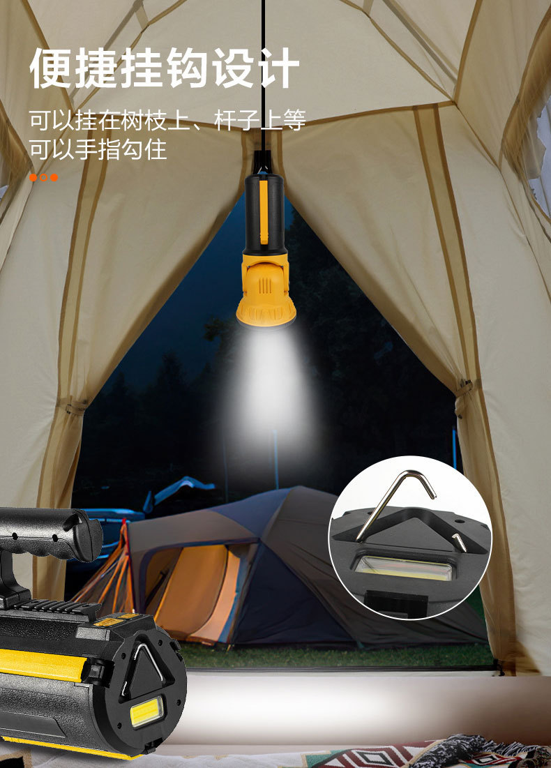 The new cross-border TYPE-C high-intensity portable searchlight, multi-functional with a stand, foldable work light and portable lamp pic 8