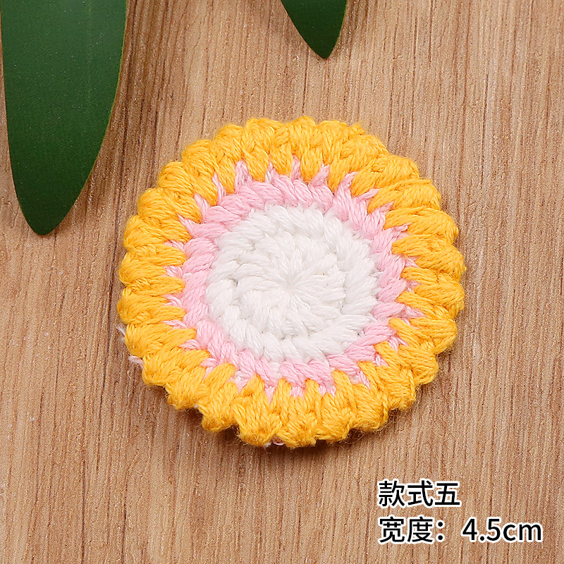 Single 4.5cm knitted woolen flower, woolen flower wedding dress lace in stock for sale pic 9