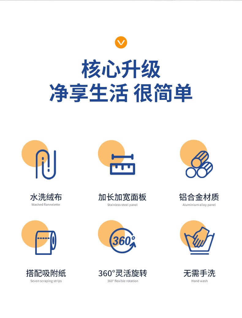 铝合金平板拖把保洁专用家用懒人墩布拖地拖布干湿两用一拖净拖把详情4