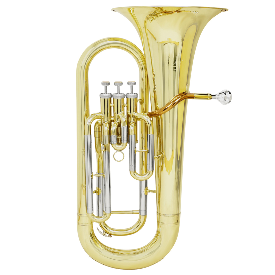 Comercio exterior abajo B tono 3 teclas de pie arriba bajo trompeta principiante juego profesional tuba cuerpo de tubo de cobre blanco llave vertical hug fabricantes pic 5