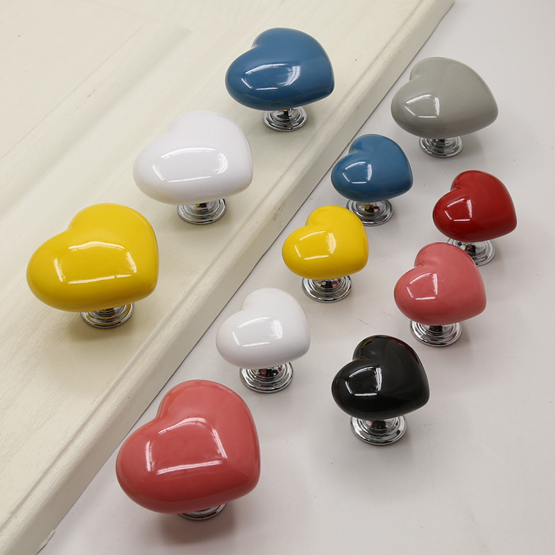 卡通儿童房拉手心形陶瓷拉手现代简约抽屉橱柜书柜电视柜鞋柜把手详情29