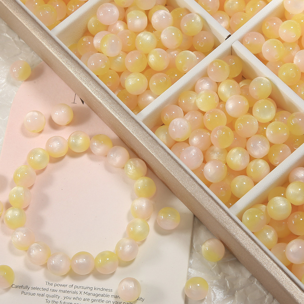 夏至双色仿猫眼石树脂圆珠散珠手工diy手链手串串珠珠子饰品配件详情7