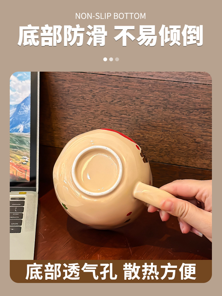 可爱卡通苹果陶瓷马克杯带盖勺创意个性咖啡牛奶办公室水杯子家用详情11