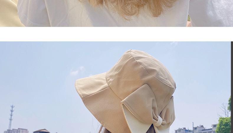 帽子女韩版夏季日系潮流蝴蝶结ins风百搭防晒遮阳防紫外线渔夫帽详情9