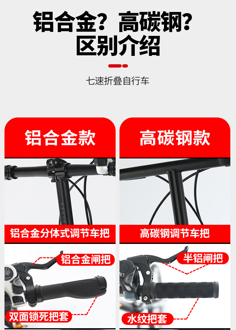 铝合金自行车20寸超轻折叠式自行车变速免安装便携上班通勤折叠车详情10
