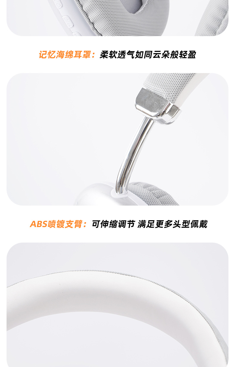 Selected cross-border best-selling over-ear wireless Bluetooth headphones with ultra-long battery life, Apple compatible, factory direct sales pic 17