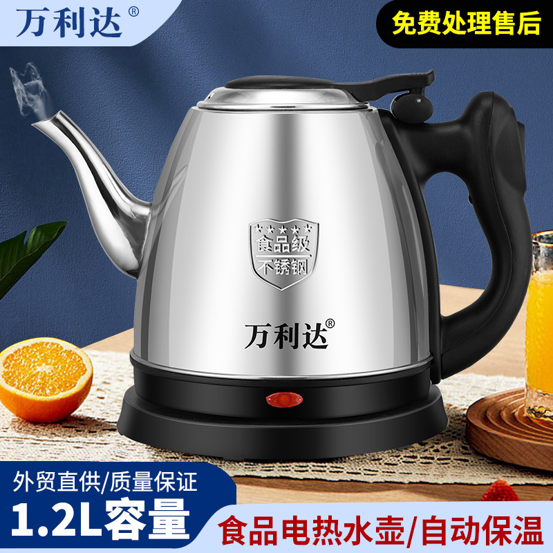 十年厂家批发电热水壶保温电水壶自动断电不锈钢烧水壶长嘴热水壶详情3