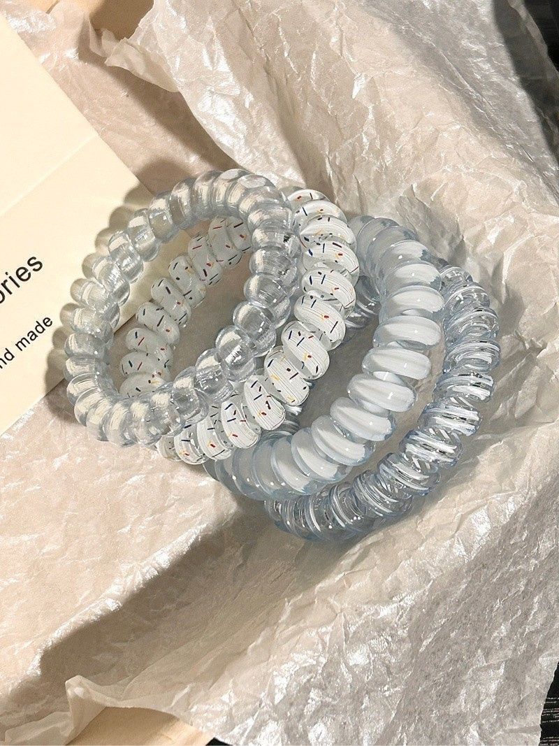 Korean girl high-quality grape coconut polka dot telephone line, refreshing and versatile in summer, durable daily hair cord pic 4