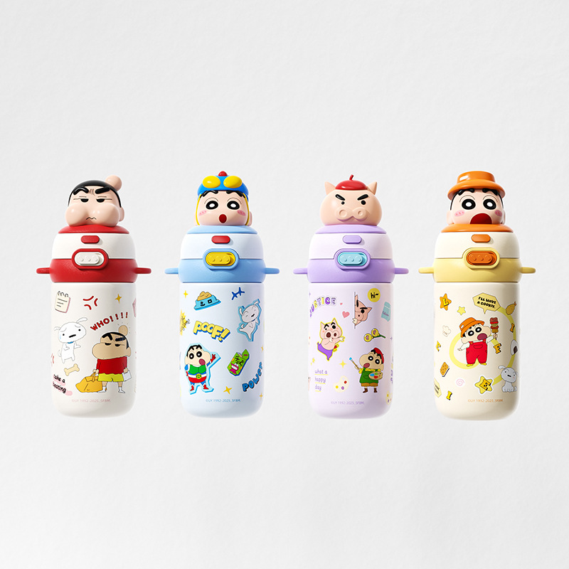 Crayon Shin-chan fun insulated cup, food-grade stainless steel children's water cup, cute portable cup, men's and women's straw cup pic 7