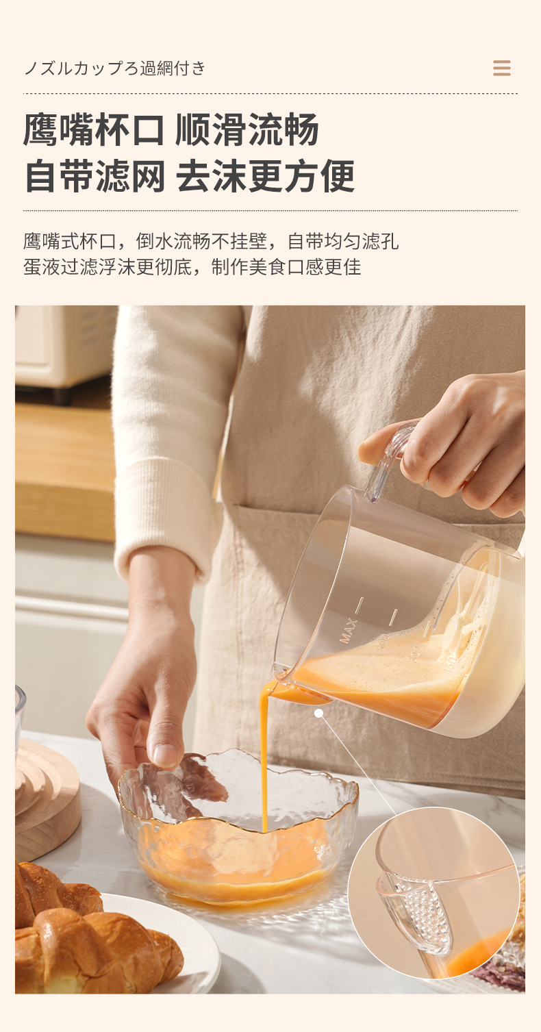 多功能手动打蛋器厨房食品级搅蛋器带刻度过滤大容量耐高温搅拌器详情7