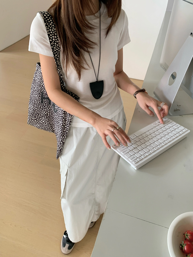 GAGD Tencel wool shoulder short-sleeved T-shirt for women, Millennium, sweet and cool, waist-tightening sport short-sleeved T-shirt top for spring pic 23