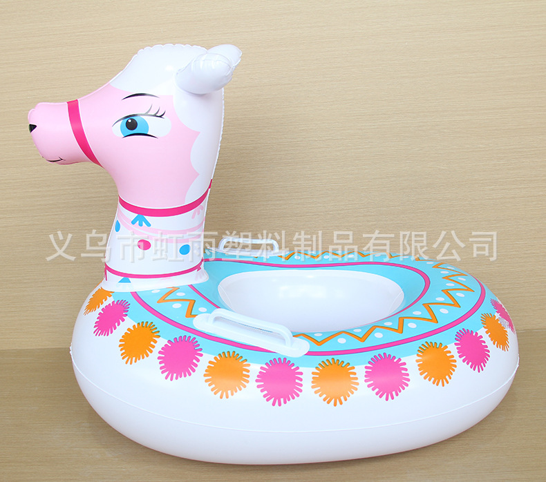 羊驼艇水上充气儿童玩具座圈带翅膀防侧翻游泳圈婴儿坐圈批发详情5