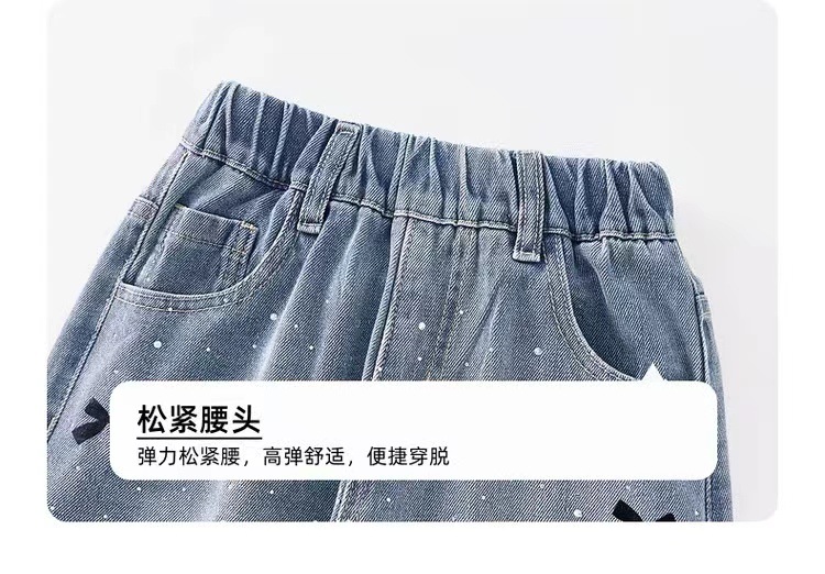女童春装牛仔裤2025春秋季新款儿童蝴蝶结童装裤子休闲百搭直筒裤详情5