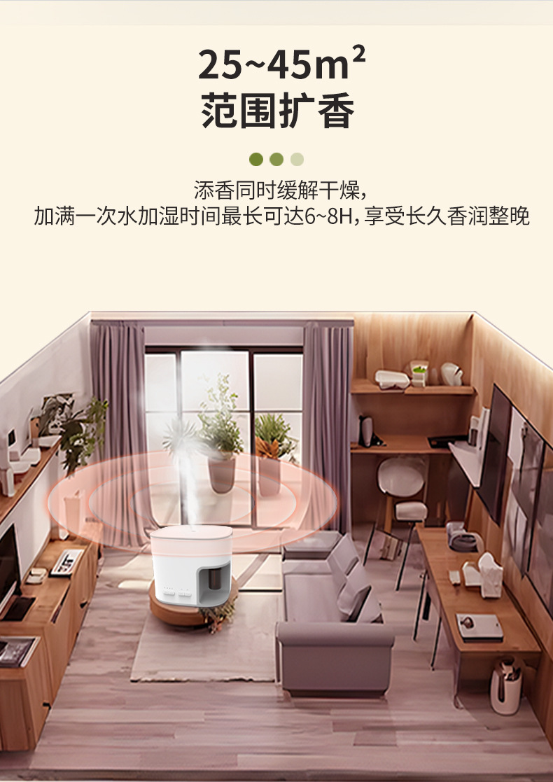 外贸跨境精油香氛机卧室静音精油香薰机家用超声波香薰加湿器批发详情7