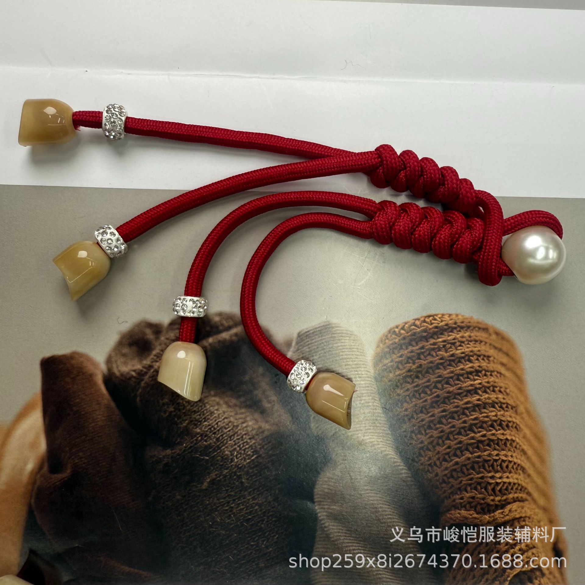 中式盘扣珍珠国风纽扣流苏中国结大衣对扣羽绒毛衣唐装汉服扣子详情18