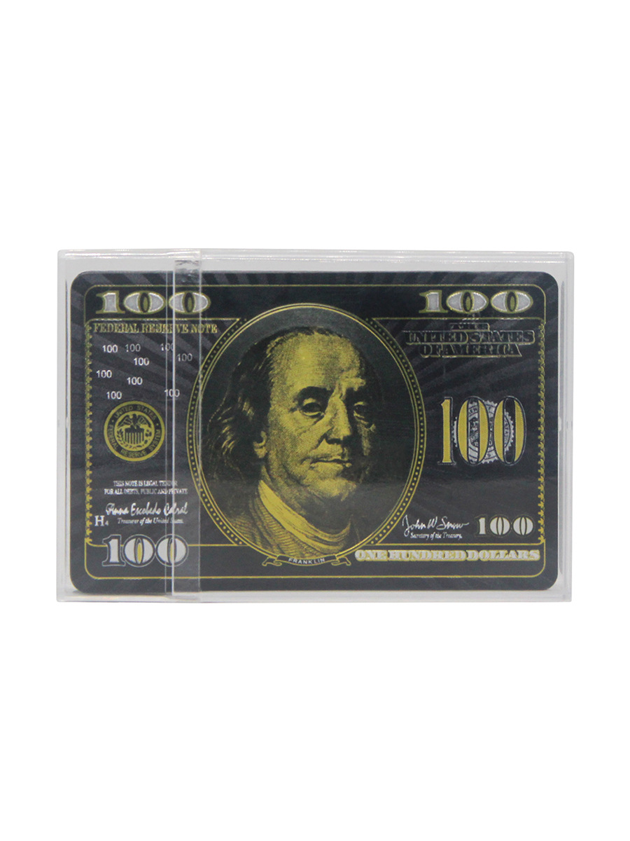 美元扑克牌金箔扑克牌土豪金黑金防水扑克牌批发外贸热卖跨境现货详情12