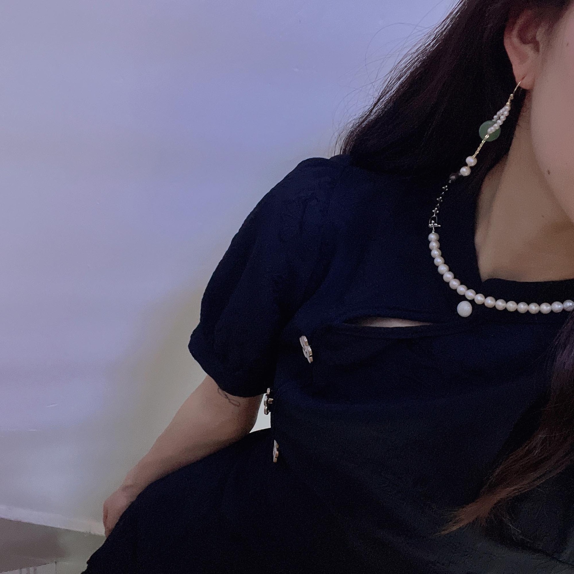 Retro plain chain collarbone chain tian Ran freshwater 7, 8, 9 round slightly flawed bright light pearl necklace finished product wholesale pic 31