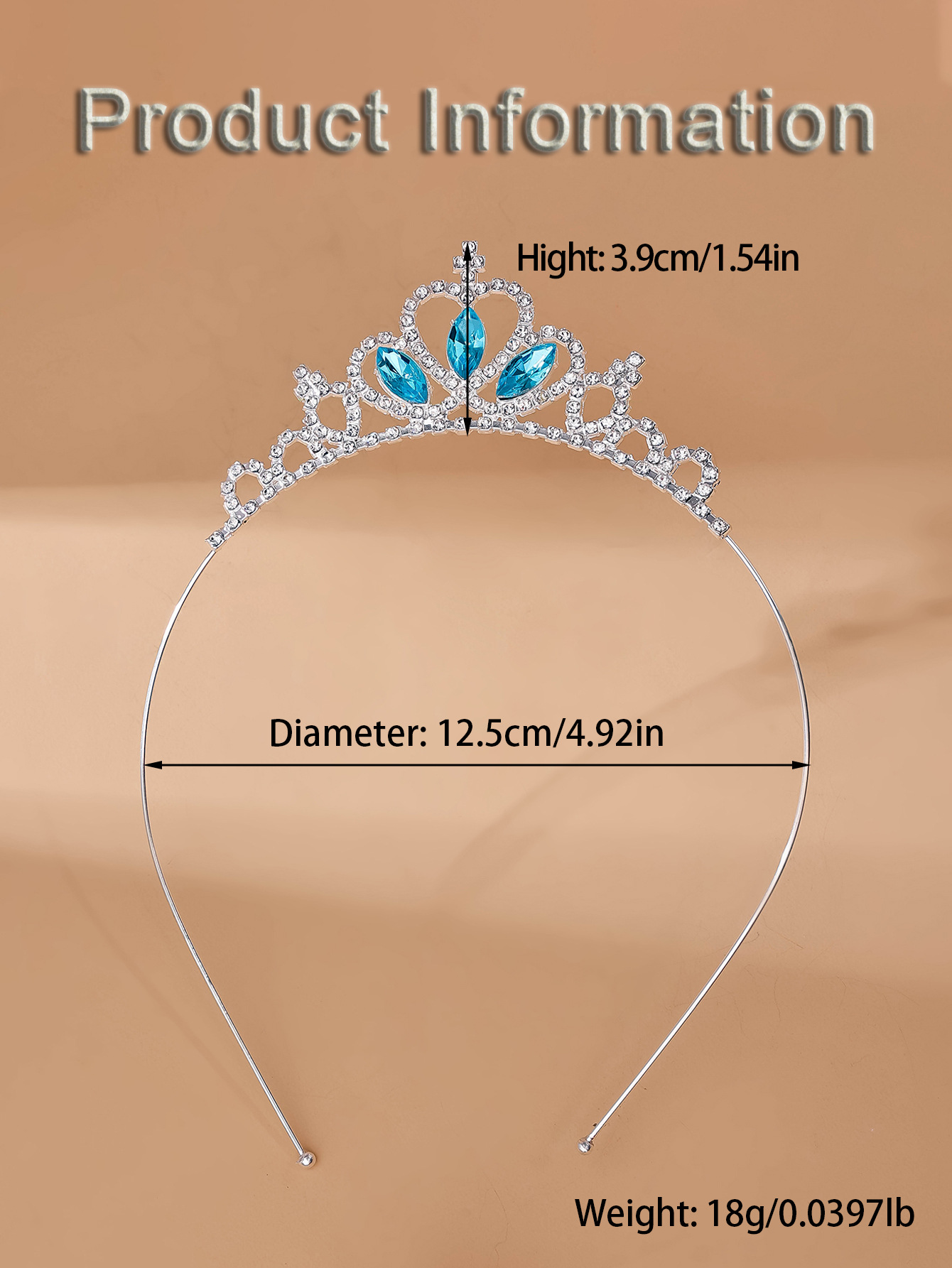 厂家直销新款时尚爱莎公主儿童头饰表演演出女童发饰装扮皇冠发箍详情4